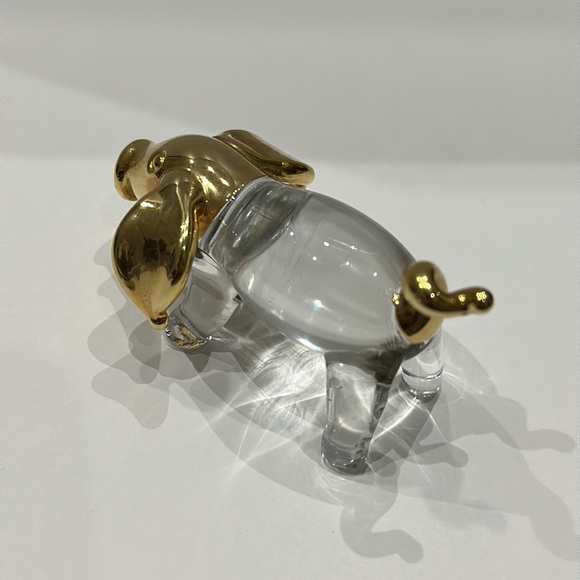 Glass Pig Gold Dipped Figure Trinket - Picture 3 of 7